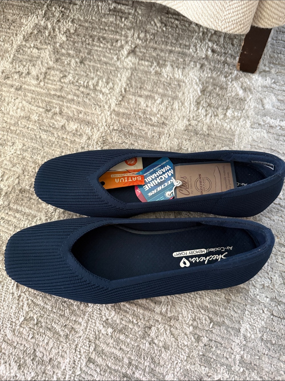 Skechers Navy Women's Slip-On Knit Flats